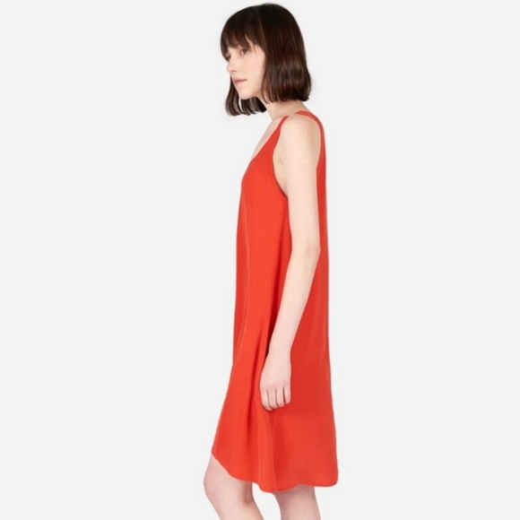 Everlane The Silk Dress Tank in Red Persimmon Summer Minimalist Size Small NWOT - Picture 2 of 12